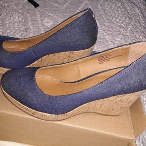 Bass 6.5M Denim wedges shoes